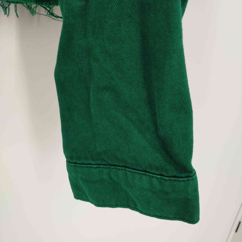 ザラ ZARA クロップドデニムジャケット 切りっぱなし レディース import:M