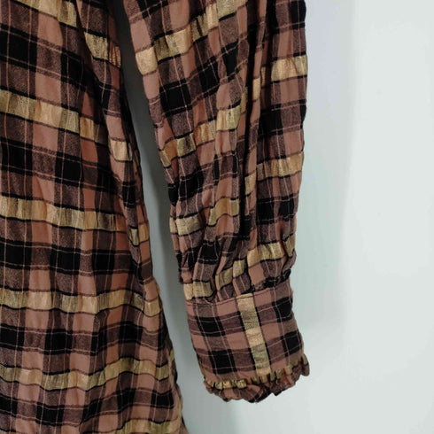 ザラ ZARA ラメチェックフリルワンピース レディース import:S