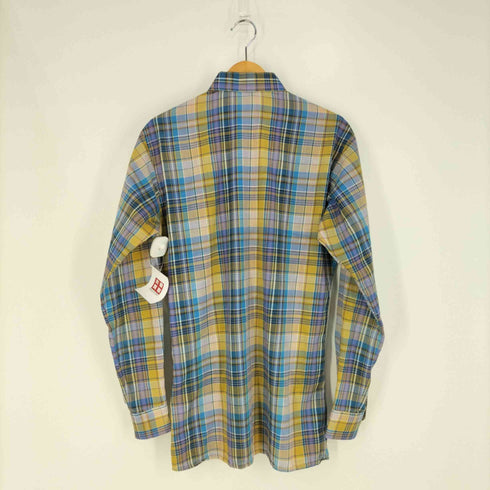 Mens Fashion デカ襟 チェックシャツ メンズ