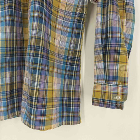 Mens Fashion デカ襟 チェックシャツ メンズ