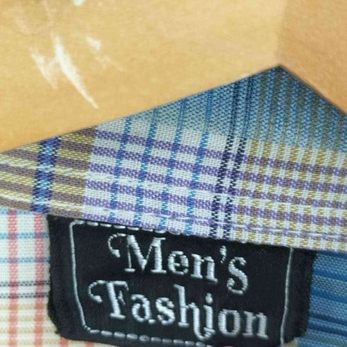 Mens Fashion デカ襟 チェックシャツ メンズ