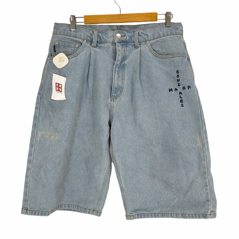 マークゴンザレス Mark Gonzales バックポケットロゴパッチワイドデニムショートパンツ メンズ JPN:L