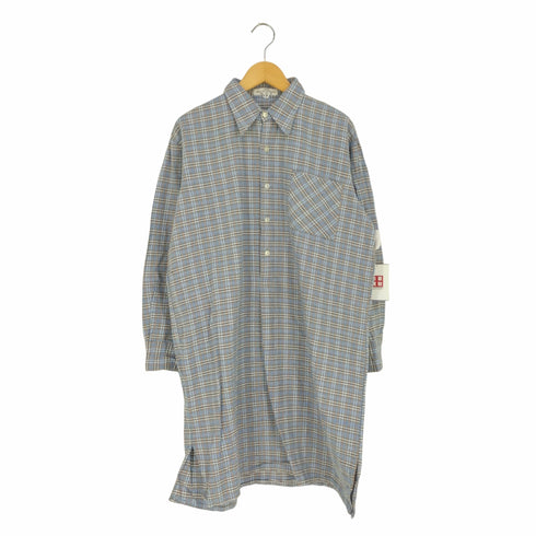 ドイツ製 BAUMWOLLE 100% グランパシャツ プルオーバーチェックシャツ メンズ 42