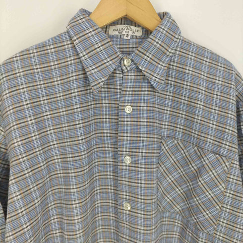 ドイツ製 BAUMWOLLE 100% グランパシャツ プルオーバーチェックシャツ メンズ 42