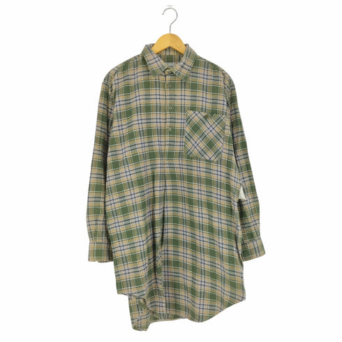 HANCO BAUMWOLLE 100% グランパシャツ プルオーバーチェックシャツ メンズ 41/42