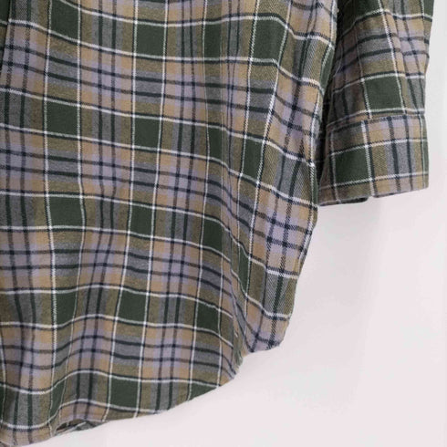 HANCO BAUMWOLLE 100% グランパシャツ プルオーバーチェックシャツ メンズ 41/42