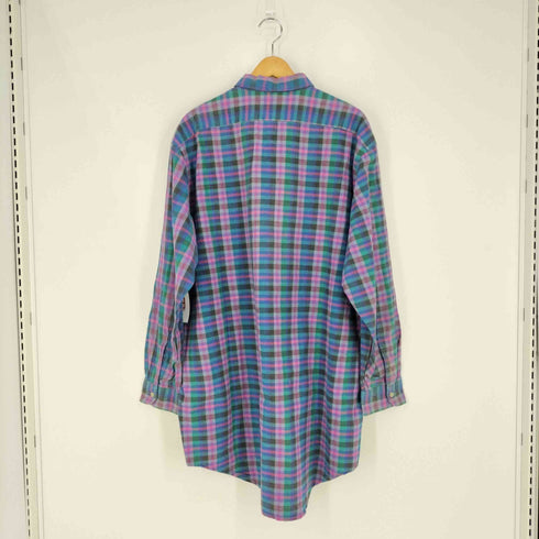 BAUMWOLLE 100% グランパシャツ プルオーバーチェックシャツ メンズ 45/46 TW144