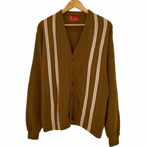 シアーズ Sears 60-70s KINGS ROAD ストライプアクリルカーディガン メンズ import:XL