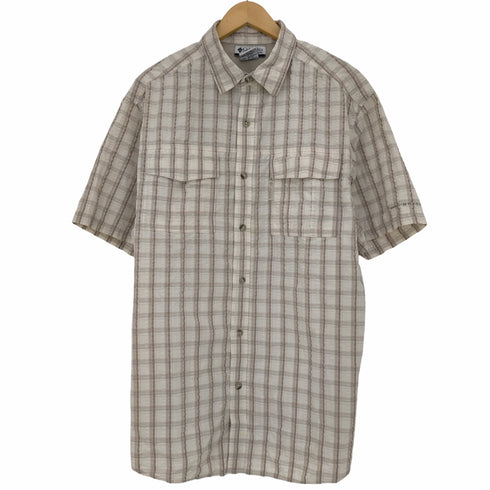 コロンビア Columbia 90-00s シアサッカー半袖シャツ メンズ import:L