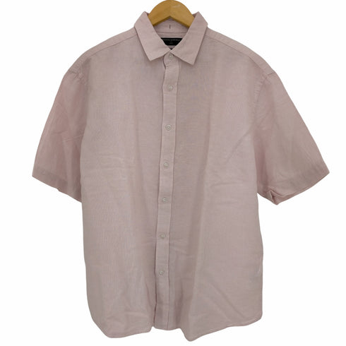 バナナリパブリック BANANA REPUBLIC バングラデシュ製 OVERSIZED FIT コットンリネン半袖シャツ メンズ import:M