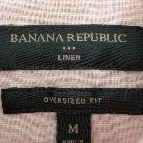 バナナリパブリック BANANA REPUBLIC バングラデシュ製 OVERSIZED FIT コットンリネン半袖シャツ メンズ import:M