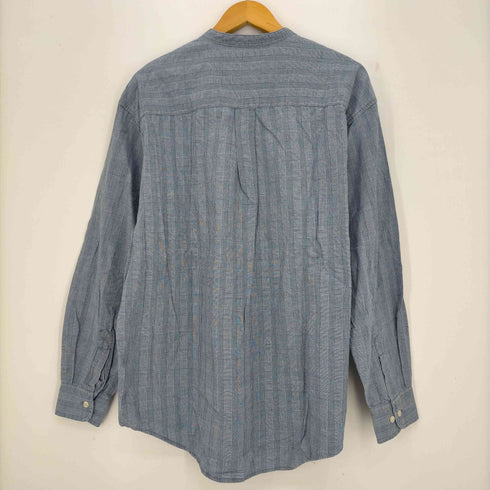 ドッカーズ DOCKERS 90-00s INDIGO ロゴ刺繍 バンドカラーチェックシャツ メンズ import:M