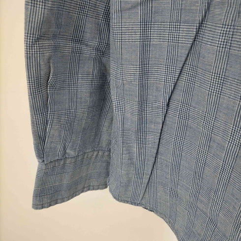 ドッカーズ DOCKERS 90-00s INDIGO ロゴ刺繍 バンドカラーチェックシャツ メンズ import:M