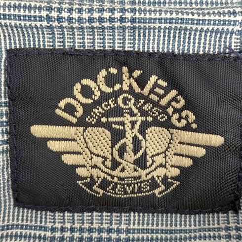 ドッカーズ DOCKERS 90-00s INDIGO ロゴ刺繍 バンドカラーチェックシャツ メンズ import:M
