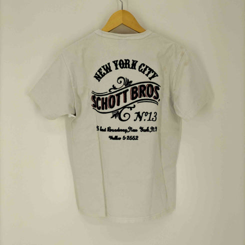 ショット Schott EMB T-SHIRT S/S NO.13 エンブロイダリー Tシャツ メンズ import:M