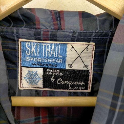 congress SKI TRAIL デカ五角形TALON チェック パッカブル アノラックパーカー メンズ
