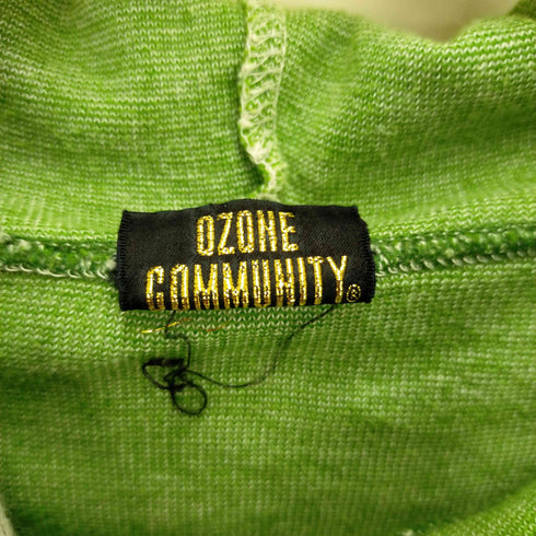 オゾン コミュニティ OZONE COMMUNITY バイカラーニットデザイン短丈フーディー Y2K レディース