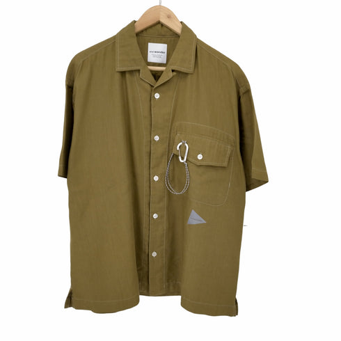 アンドワンダー and WONDER dry linen open collar shirt メンズ 3
