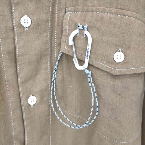 アンドワンダー and WONDER dry linen open collar shirt メンズ 3