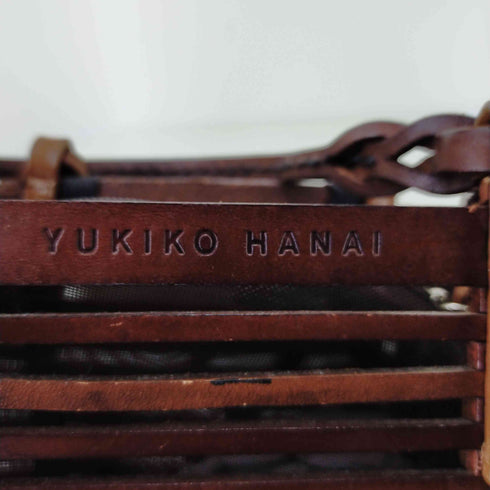 ユキコハナイ YUKIKO HANAI レザー格子メッシュハンドバッグ レディース