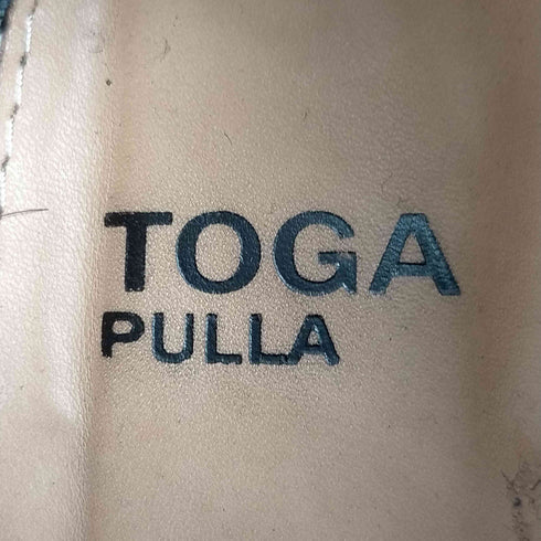 トーガプルラ TOGA PULLA メタル バックル キルト フリンジ レザー ローファー キルト木靴 レディース JPN:37