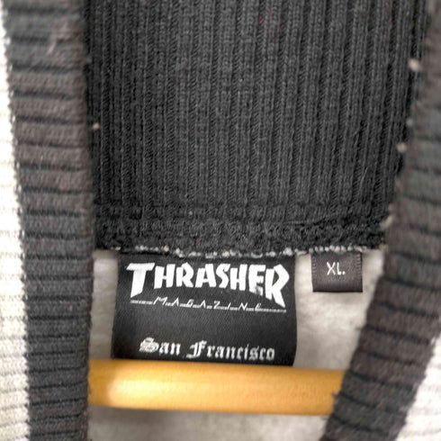 スラッシャーマガジン THRASHER MAGAZINE SKATE AND DESTROY スナップスウェットカーディガン メンズ import:XL