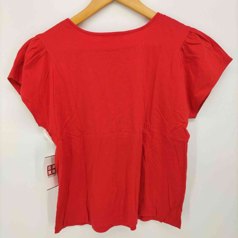 イヴサンローラン Yves Saint Laurent ロゴ刺繍 パフショルダー カットソー Tシャツ レディース import:M