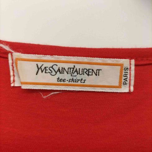 イヴサンローラン Yves Saint Laurent ロゴ刺繍 パフショルダー カットソー Tシャツ レディース import:M