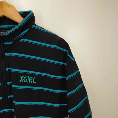 エックスガール X-girl STRIPED PIQUE HALF ZIP S/S DRESS レディース 2