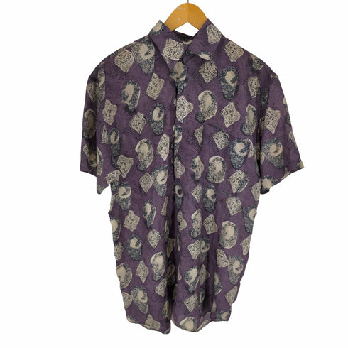 フメイ chivalry 総柄シルク半袖シャツ メンズ