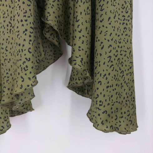 ザラ ZARA ANIMAL PRINT FLOWING SKIRT アニマル柄 イージーラップスカート レディース M