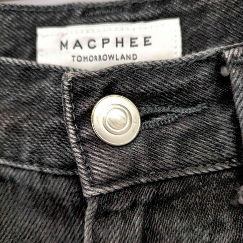マカフィー MACPHEE コットンブラックデニム セミワイドパンツ レディース JPN:34
