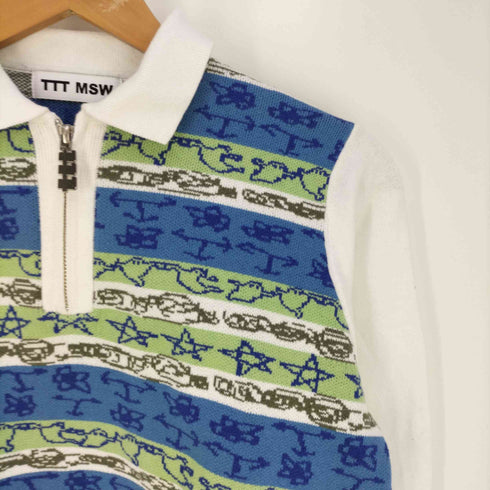 ティーモダンストリートウエア TTT_MSW Graffiti Knit Polo グラフィティー ニットポロ レディース JPN:S