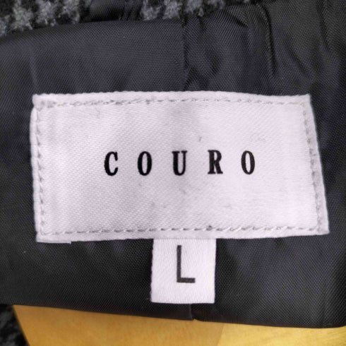COURO 千鳥柄ステンカラーコート メンズ L
