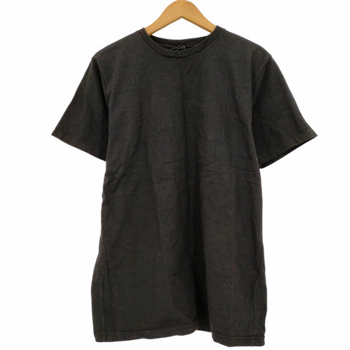 ステューシー Stussy ロゴ刺繍 オールブラック クルーネックTシャツ メンズ JPN:M