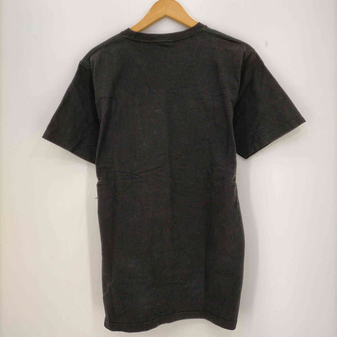 ステューシー Stussy ロゴ刺繍 オールブラック クルーネックTシャツ メンズ JPN:M