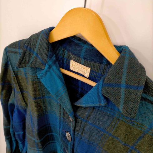 ペンドルトン PENDLETON 50S~60S 白タグ シェルデカボタン ウール 開襟シャツジャケット レディース