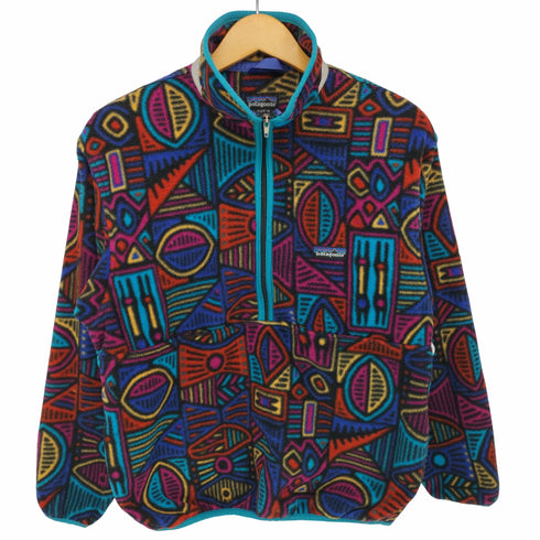 パタゴニア patagonia USA製 アボリジニ柄 ハーフジップ プルオーバー フリース ジャケット レディース KIDS'14