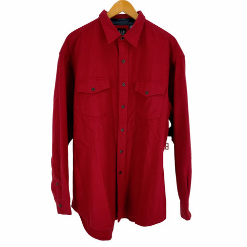 ギャップ Gap 90-00S OLD 紺タグ ウールシャツ メンズ import:XL