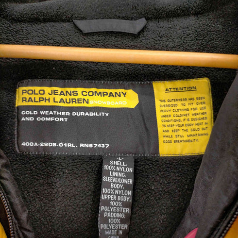 ポロジーンズカンパニーラルフローレン POLO JEANS COMPANY RALPH LAUREN 00S ドローストリング 裏地フリース パッカブル スノーボードジャケット メンズ import:L