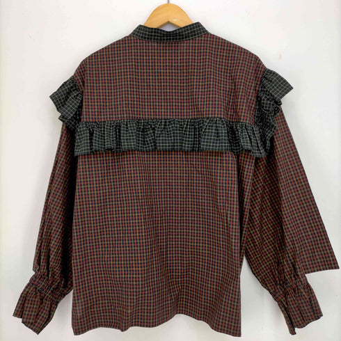 ヴィヴィアンウエストウッドレッドレーベル Vivienne Westwood RED LABEL マイクロチェックブロッキング フリルシャツ レディース 00