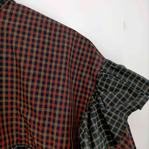 ヴィヴィアンウエストウッドレッドレーベル Vivienne Westwood RED LABEL マイクロチェックブロッキング フリルシャツ レディース 00
