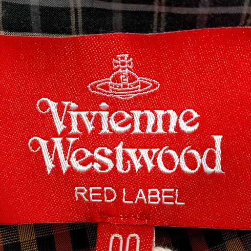 ヴィヴィアンウエストウッドレッドレーベル Vivienne Westwood RED LABEL マイクロチェックブロッキング フリルシャツ レディース 00