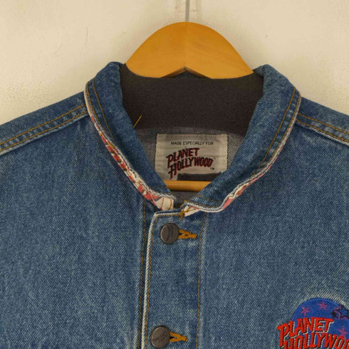 プラネットハリウッド PLANET HOLLYWOOD 90S 両面刺繍デザイン デニムジャケット レディース import:L