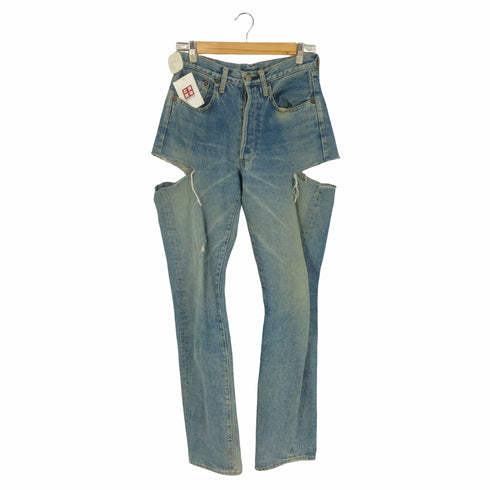 ドゥニーム Denime 旧タグ Lot 105 耳付き 裁断デザイン ボタンフライデニムパンツ レディース 30