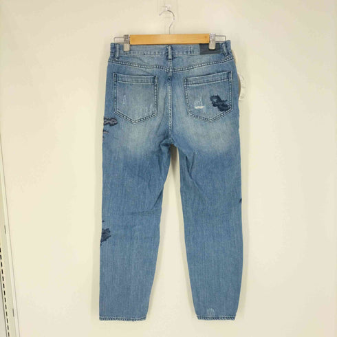 アルマーニエクスチェンジ ARMANI EXCHANGE 縫い総柄 ジップフライ ダメージデニムパンツ レディース 27