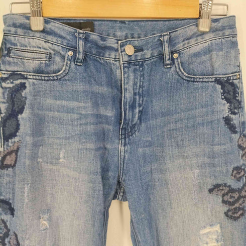 アルマーニエクスチェンジ ARMANI EXCHANGE 縫い総柄 ジップフライ ダメージデニムパンツ レディース 27