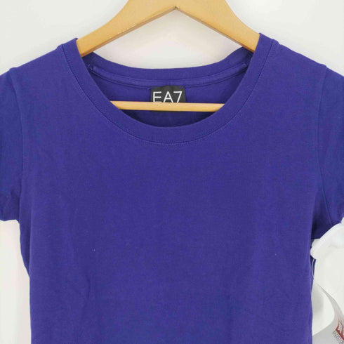 エンポリオアルマーニイーエーセブン EMPORIO ARMANI EA7 バックフェルトロゴ フレンチスリーブクルーネックTシャツ レディース import:S