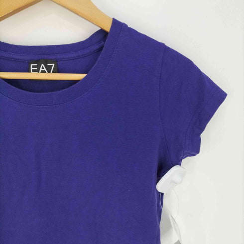 エンポリオアルマーニイーエーセブン EMPORIO ARMANI EA7 バックフェルトロゴ フレンチスリーブクルーネックTシャツ レディース import:S