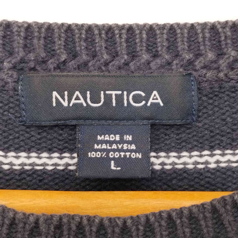 ノーティカ NAUTICA 刺繍ロゴ 長袖ニット オーバーサイズニット メンズ JPN:L